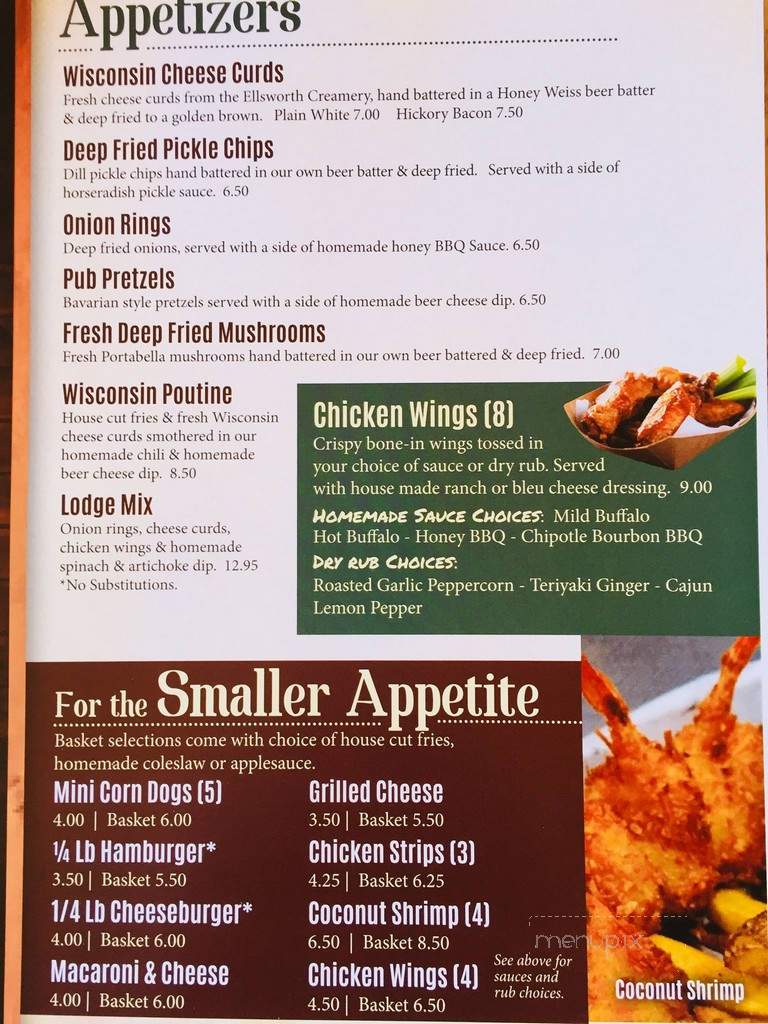 Cedar Lodge - Ladysmith, WI menu_pic