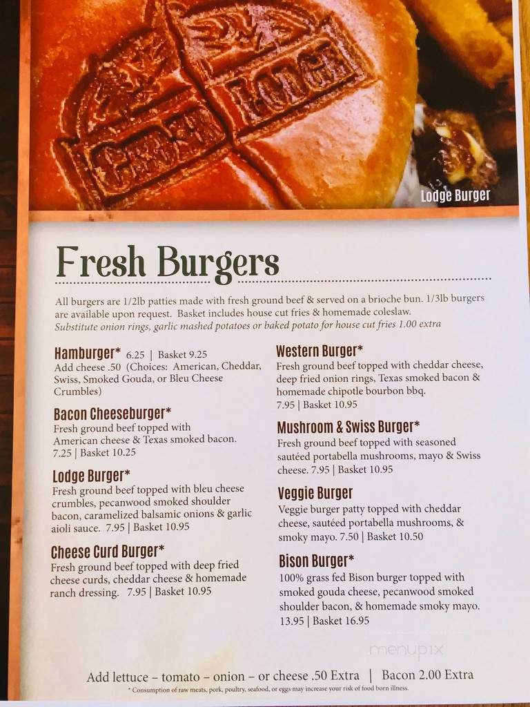 Cedar Lodge - Ladysmith, WI menu_pic