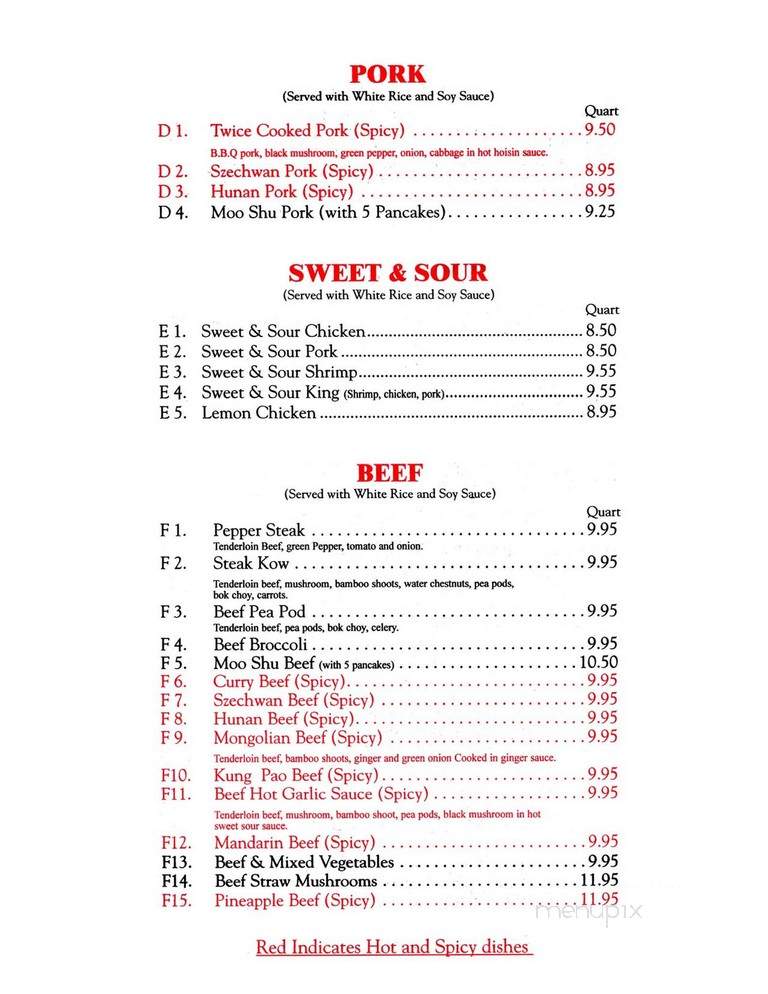 Chen's Gourmet - Menomonee Falls, WI menu_pic