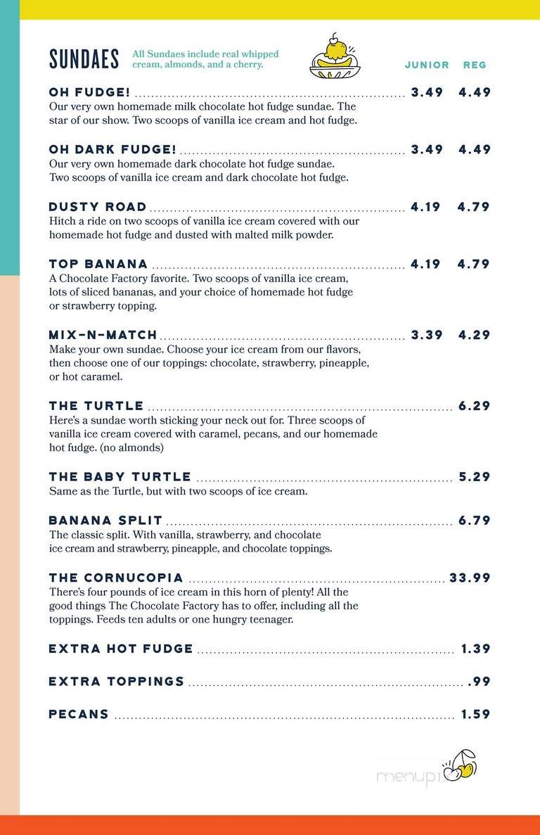 Chocolate Factory Ice Cream - Waukesha, WI menu_pic