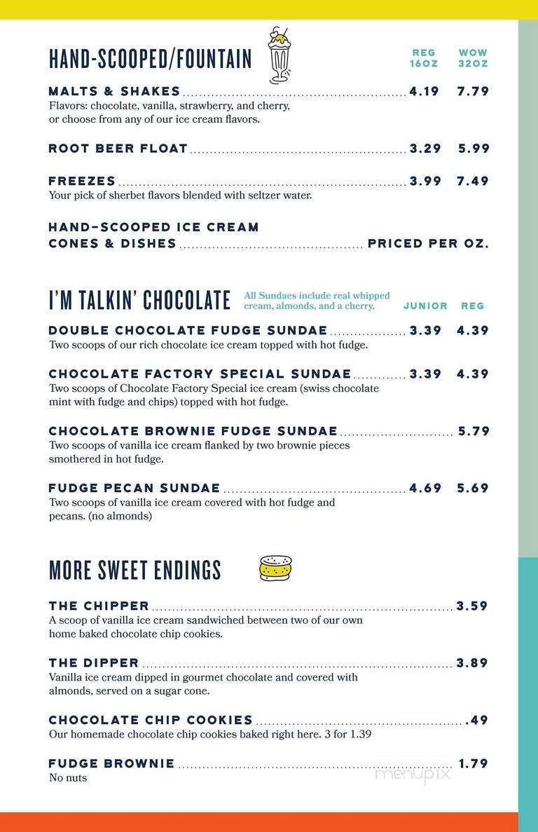 Chocolate Factory Ice Cream - Waukesha, WI menu_pic