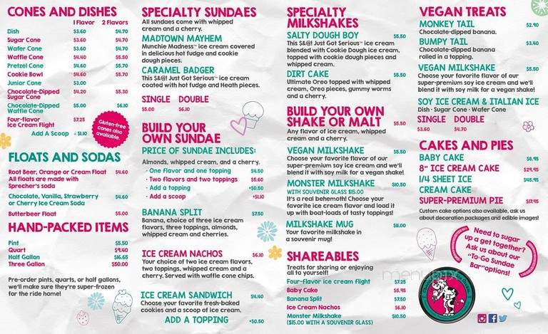 Chocolate Shoppe Ice Cream Co - Madison, WI menu_pic