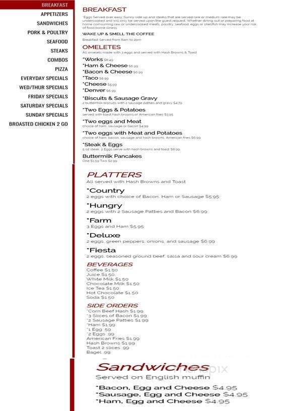 Club Chapparal - Wonewoc, WI menu_pic