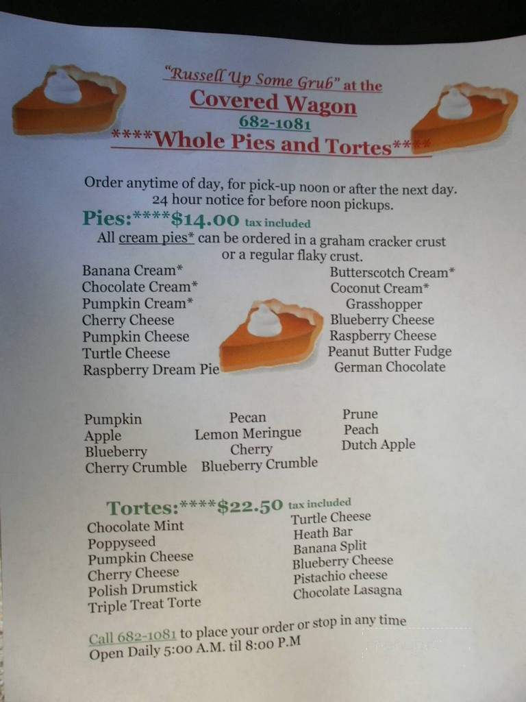 Covered Wagon Restaurant - Manitowoc, WI menu_pic