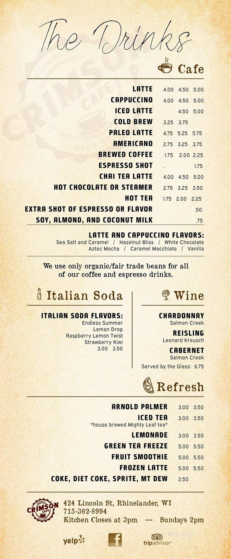 Crimson Curry Cafe - Rhinelander, WI menu_pic