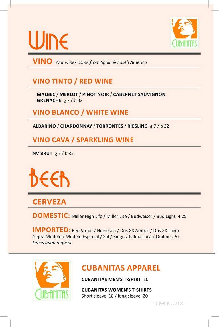 Cubanitas - Milwaukee, WI menu_pic