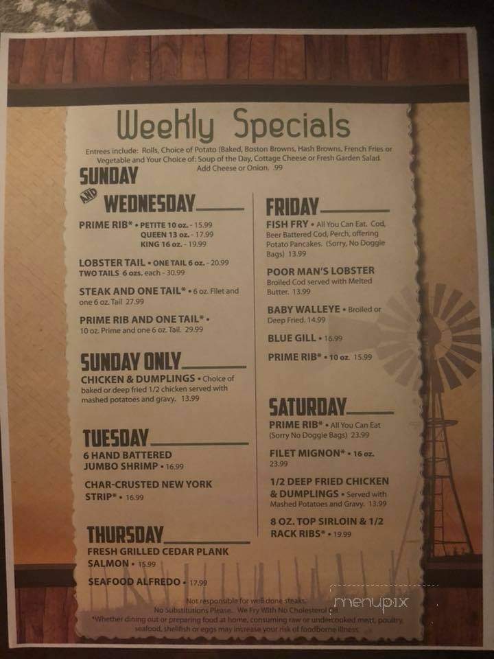 Ding-A-Ling Supper Club - Mercer, WI menu_pic