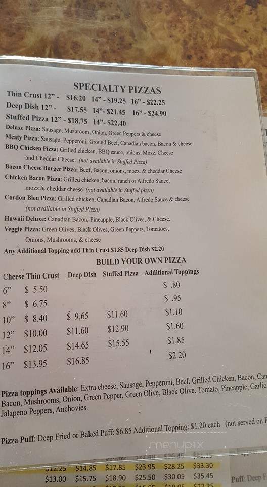 Dominick's Place - Pardeeville, WI menu_pic