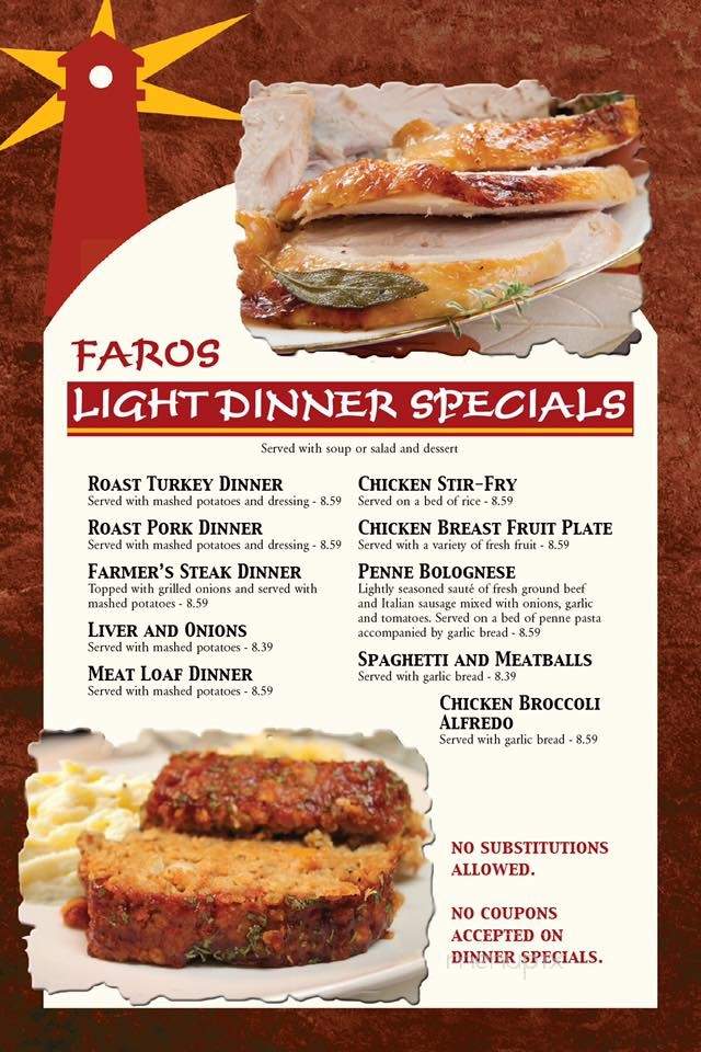 Faros Family Restaurant - Fond Du Lac, WI menu_pic