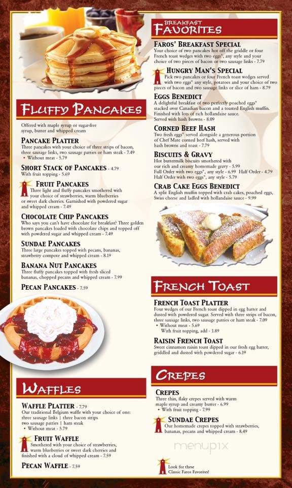 Faros Family Restaurant - Fond Du Lac, WI menu_pic