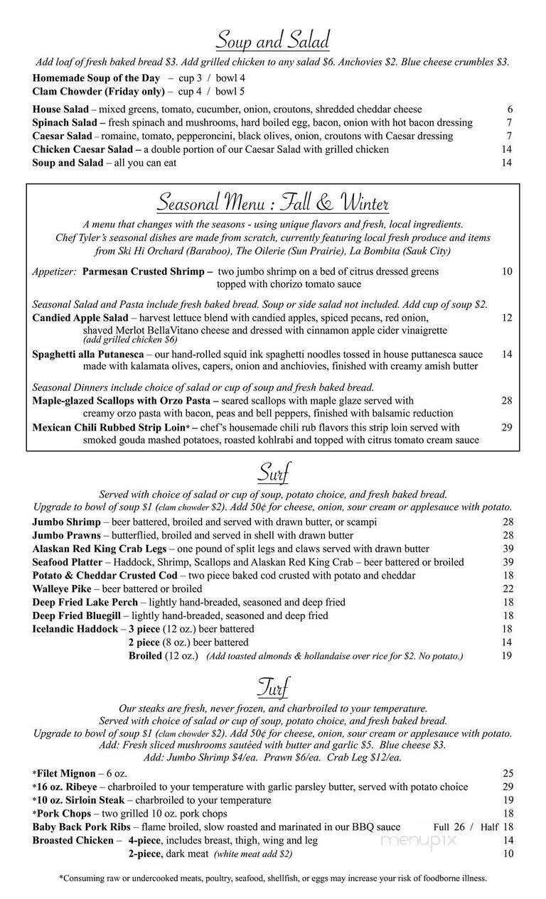 Fish Tales - Lodi, WI menu_pic