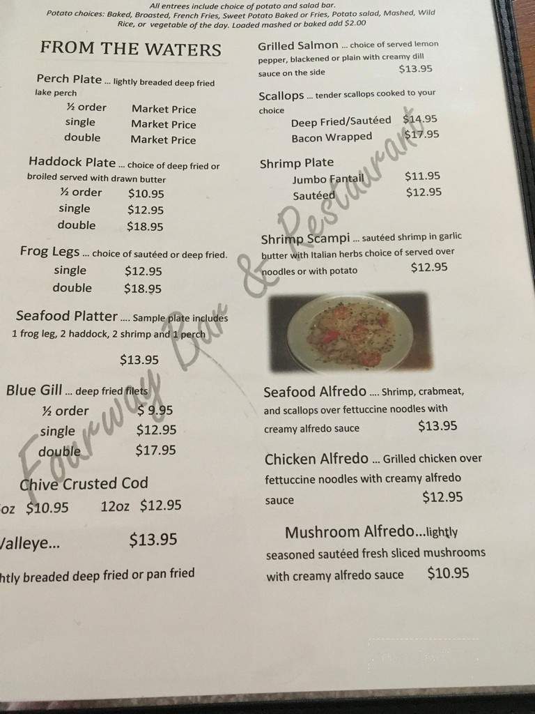 Four Way Bar & Restaurant - Suamico, WI menu_pic