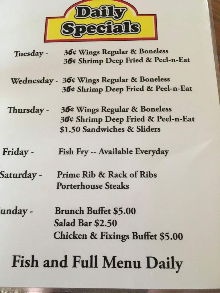 Four Way Bar & Restaurant - Suamico, WI menu_pic