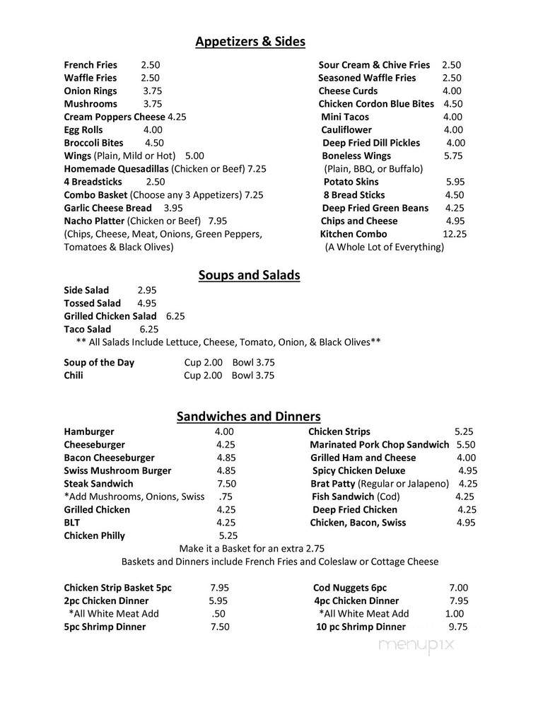 Gooch's Green House Tavern - Kieler, WI menu_pic