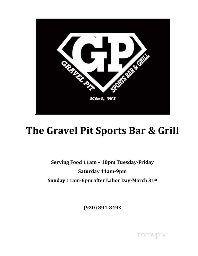 Gravel Pit Sports Bar & Gril - Kiel, WI menu_pic