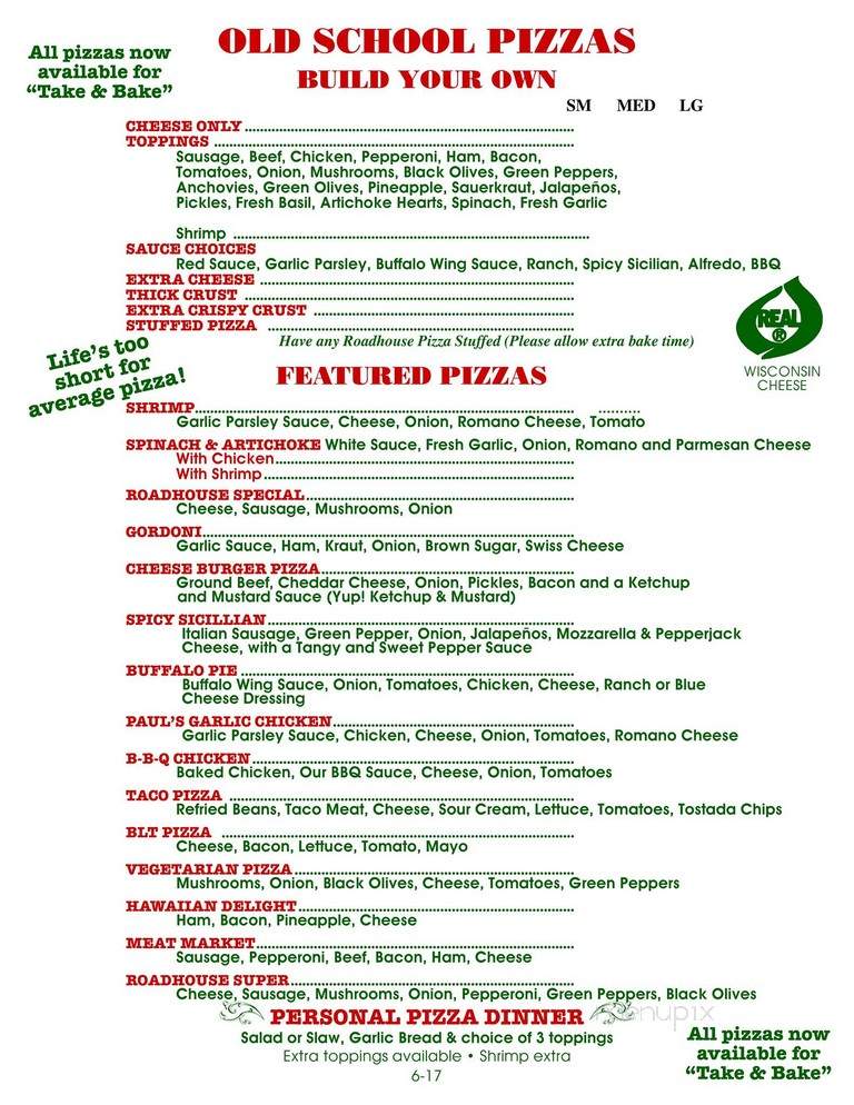 Great River Roadhouse - De Soto, WI menu_pic