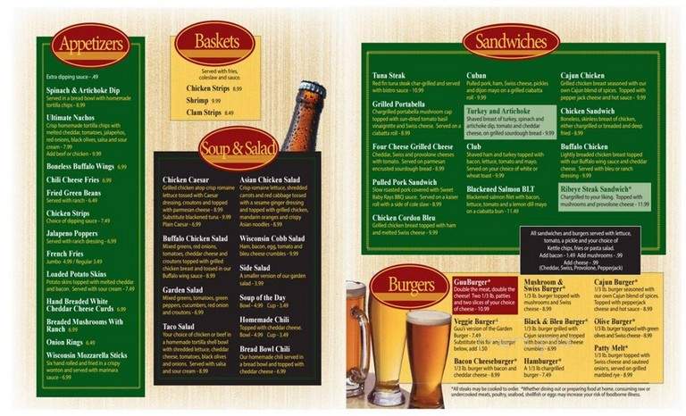 Guu's On Main - Stevens Point, WI menu_pic