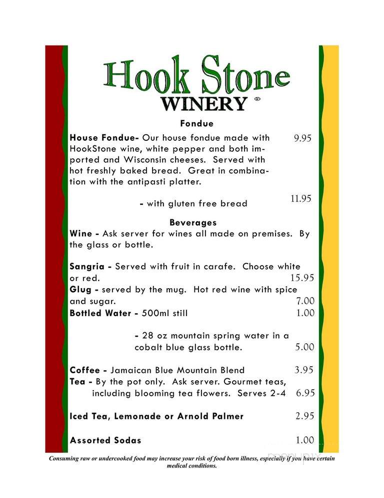 Hookstone Winery - Hayward, WI menu_pic