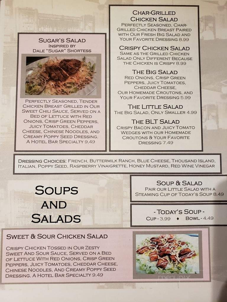 Hotel Bar & Grill - Turtle Lake, WI menu_pic