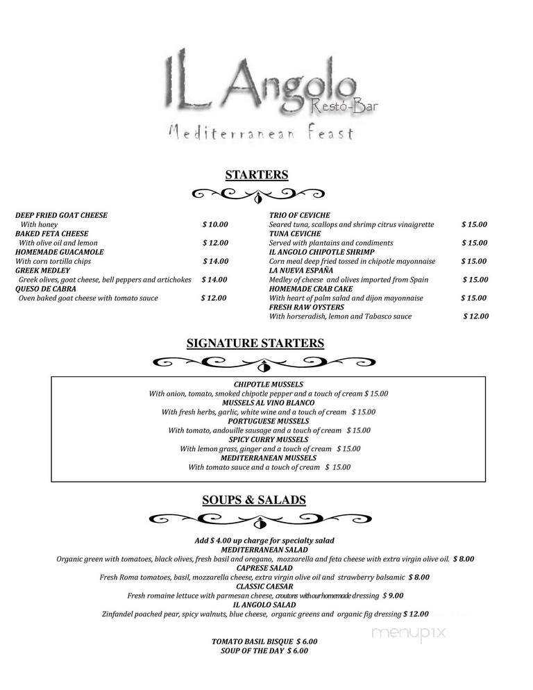 Il Angolo Restro-Bar - Appleton, WI menu_pic