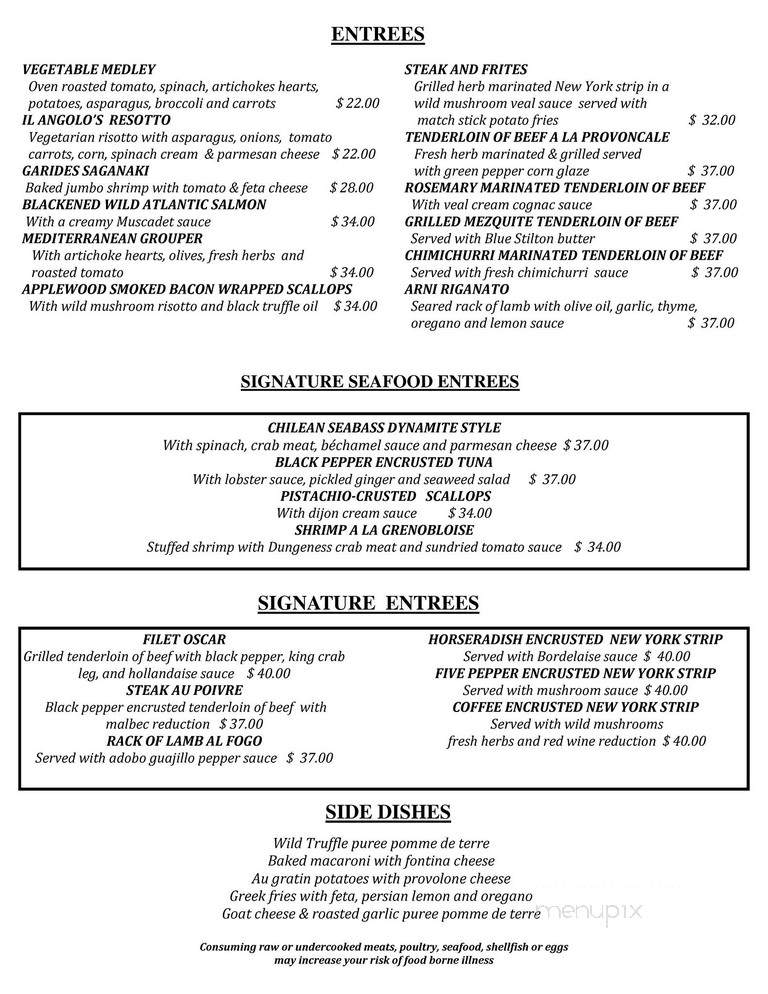 Il Angolo Restro-Bar - Appleton, WI menu_pic