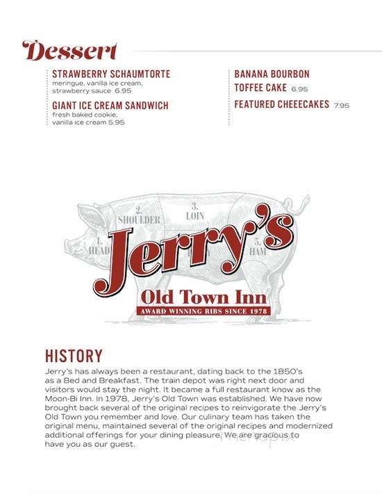 Jerry's Old Town Inn - Germantown, WI menu_pic