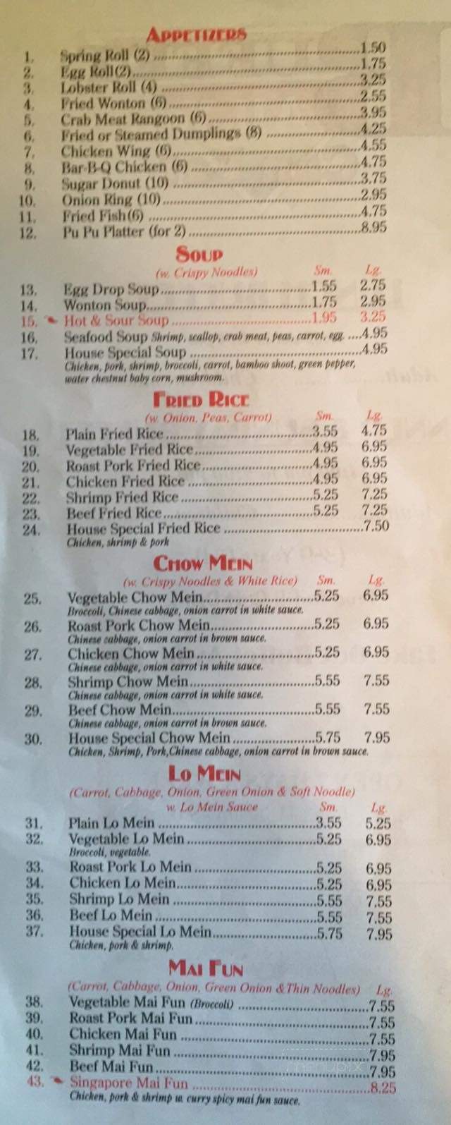 King Buffet - Rothschild, WI menu_pic