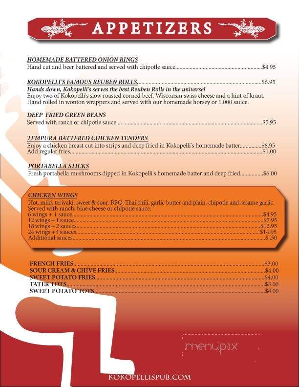 Kokopelli's - Milwaukee, WI menu_pic