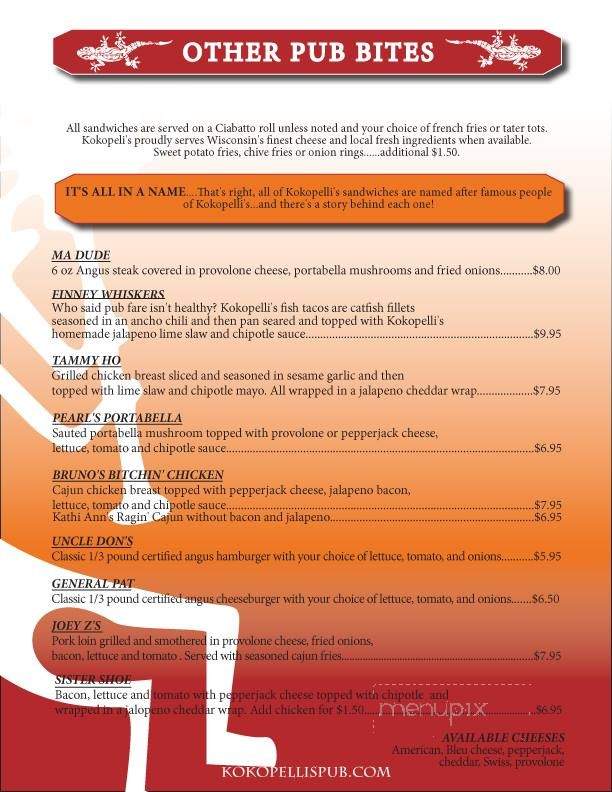 Kokopelli's - Milwaukee, WI menu_pic