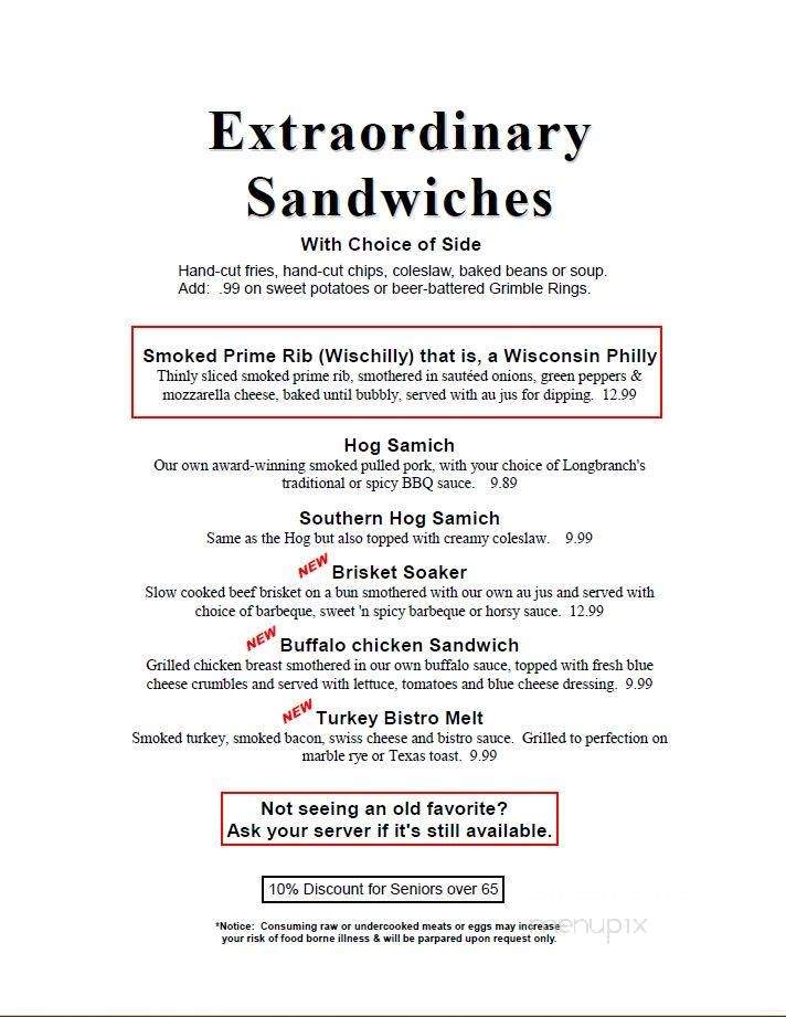 Longbranch Saloon & Eatery - Minong, WI menu_pic