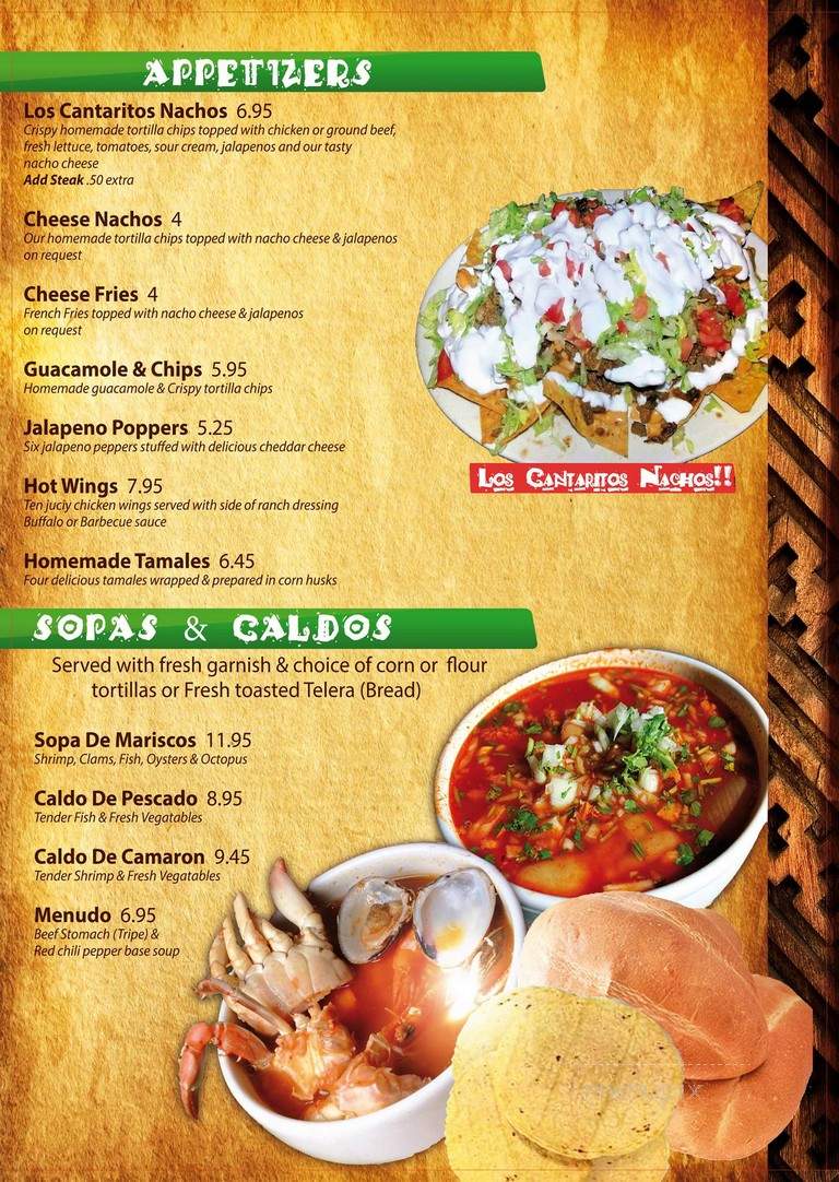 Los Cantaritos - Kenosha, WI menu_pic