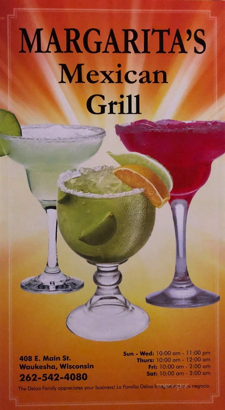 Margaritas Mexican Grill - Waukesha, WI menu_pic