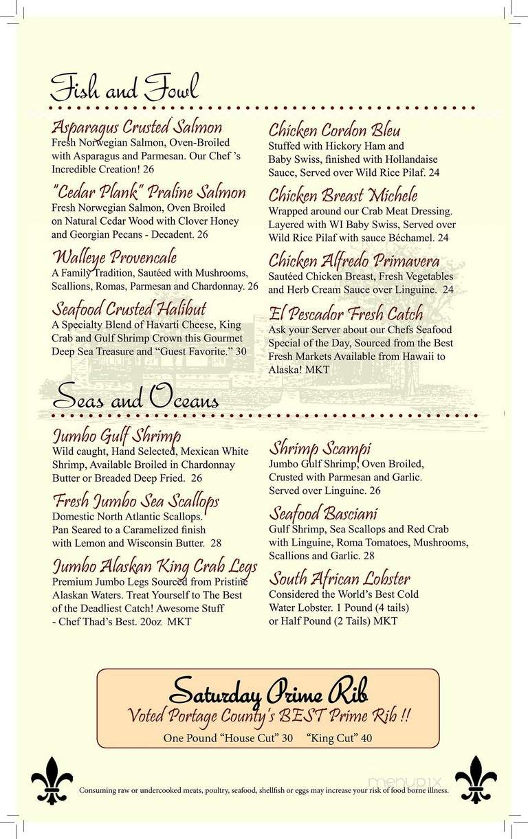 Michele's Restaurant - Stevens Point, WI menu_pic