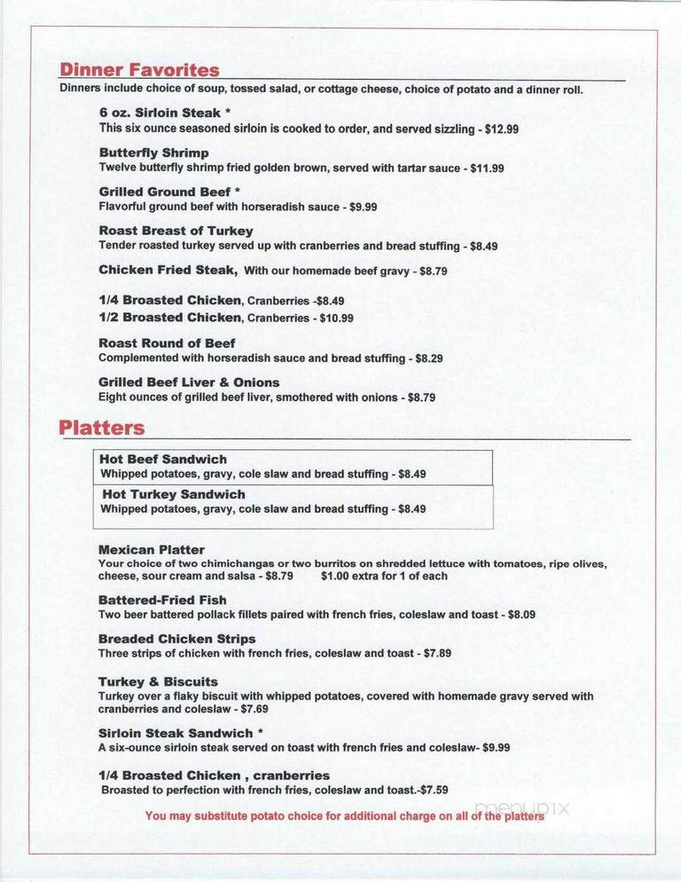 Oakwood Inn - Luck, WI menu_pic