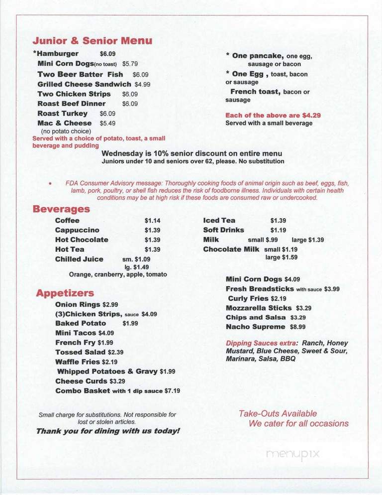 Oakwood Inn - Luck, WI menu_pic