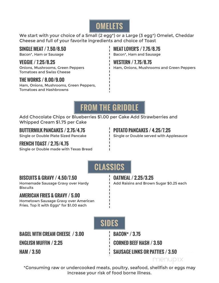 Old Town Hall - Townsend, WI menu_pic
