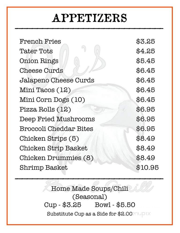 Ole's - Maiden Rock, WI menu_pic