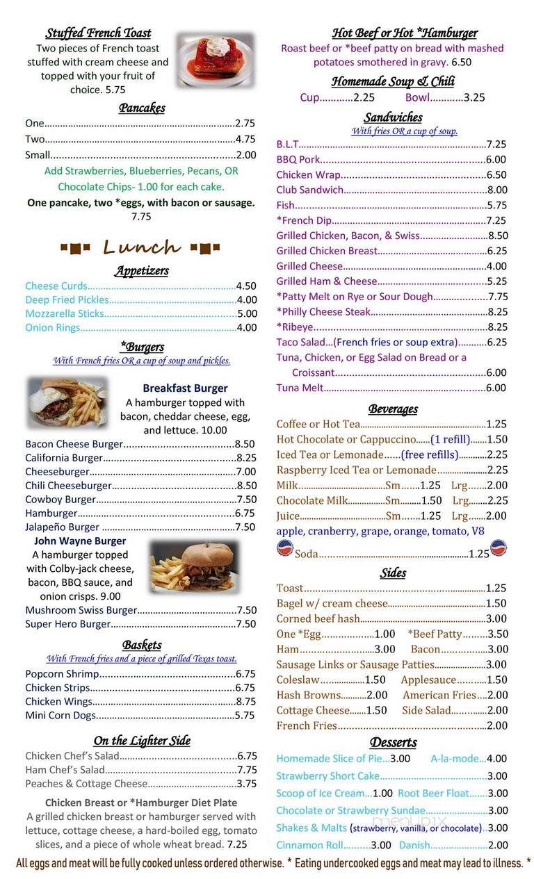 On The Way Cafe - Pardeeville, WI menu_pic