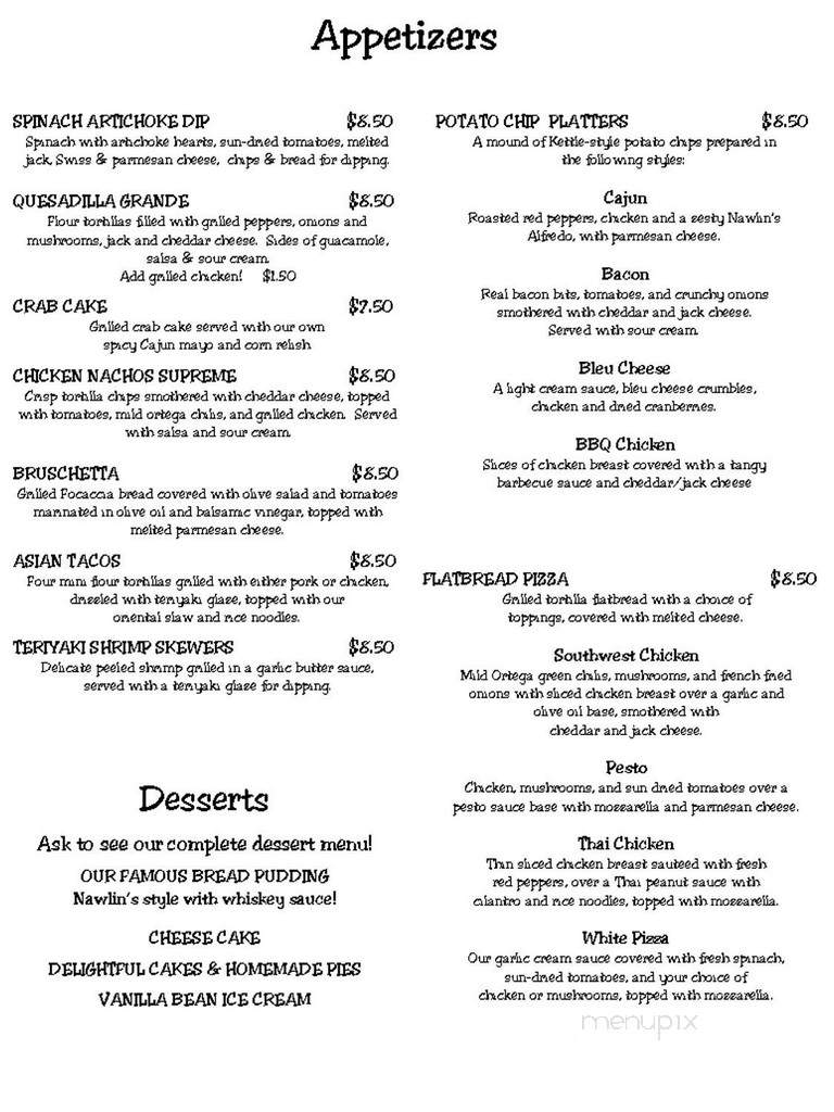 Once In A Blue Moon - Princeton, WI menu_pic
