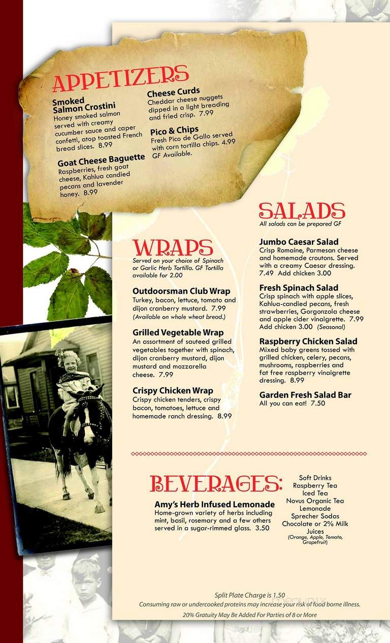 Outdoorsman Restaurant - Boulder Junction, WI menu_pic
