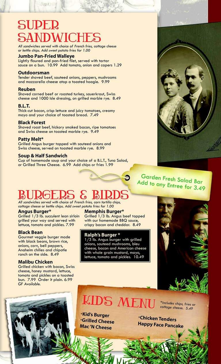 Outdoorsman Restaurant - Boulder Junction, WI menu_pic