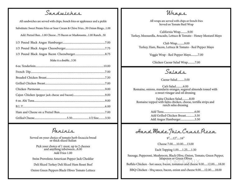 Ox & Cats Sports Bar & Grill - Hartland, WI menu_pic