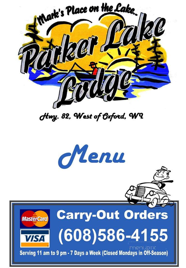 Parker Lake Lodge - Oxford, WI menu_pic