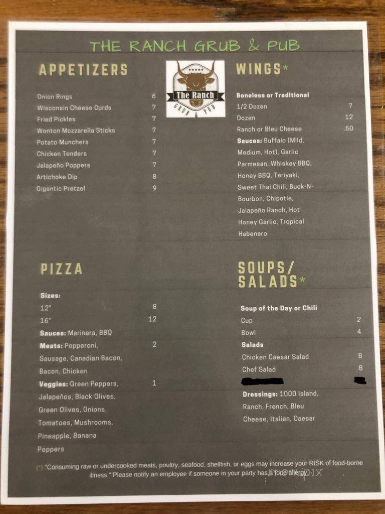 Ranch - Rubicon, WI menu_pic