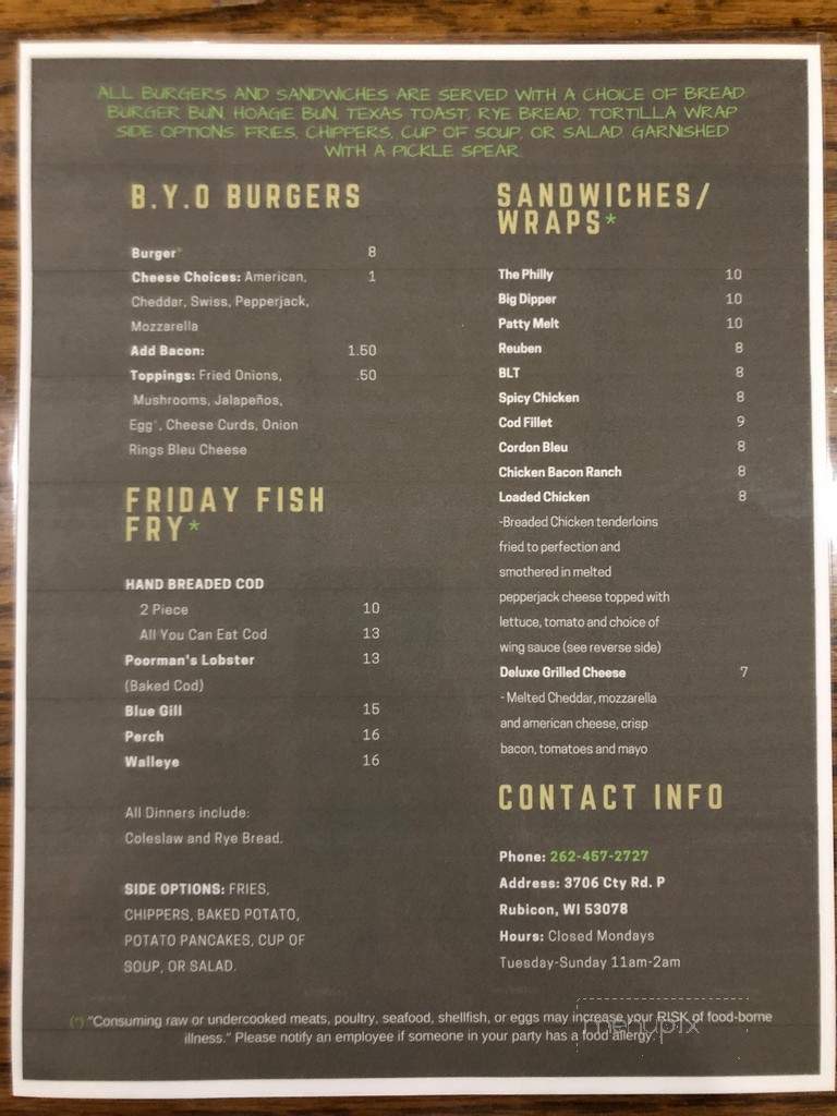 Ranch - Rubicon, WI menu_pic