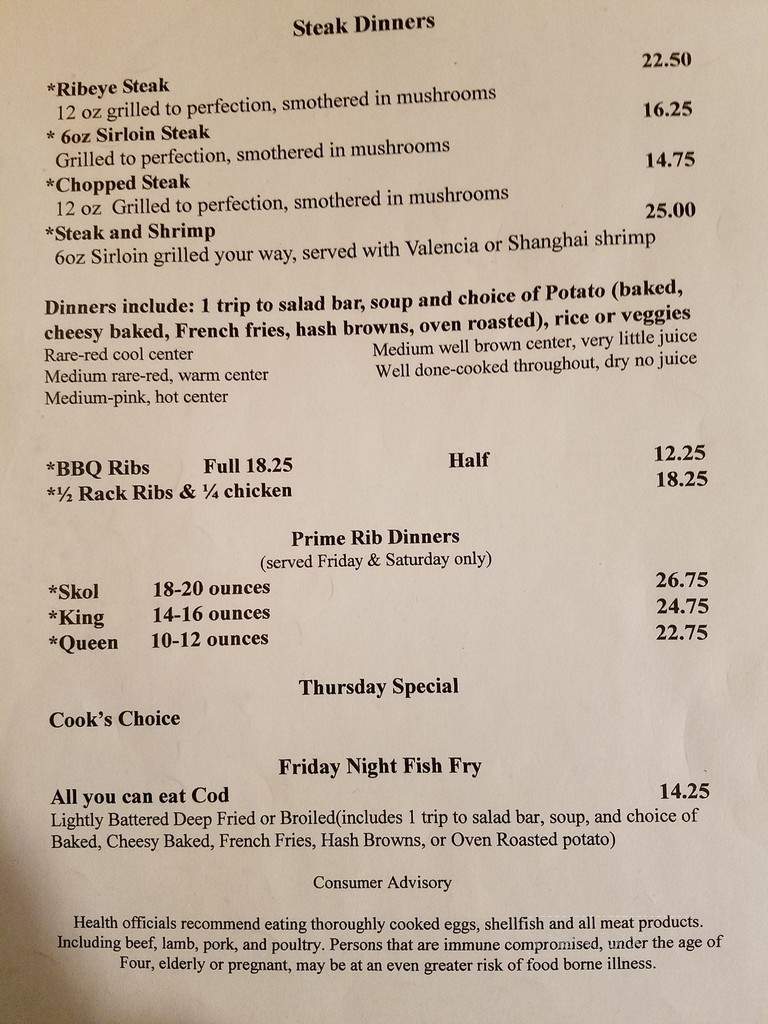 Skol Haus - Frederic, WI menu_pic