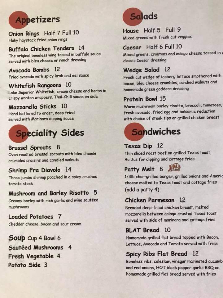 Spot Supper Club & Resort - Iron River, WI menu_pic