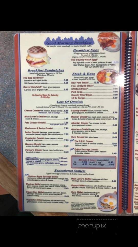 Stage Stop - Mosinee, WI menu_pic