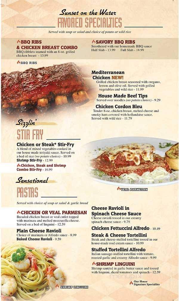 Sunset Supper Club & Lounge - Fond Du Lac, WI menu_pic