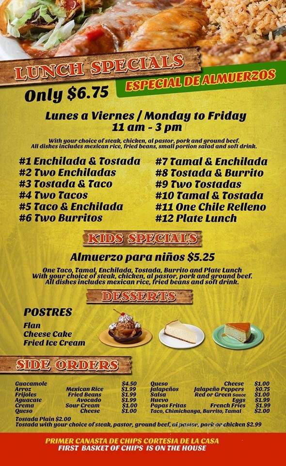 Tres Hermanos Restaurant - Milwaukee, WI menu_pic